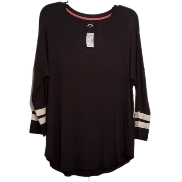 NWT Maurices Women's Black 3/4 Sleeve Tee Size Medium - Picture 1 of 7